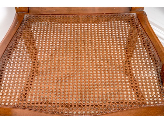 Classic Louis XV Style Fruitwood Fauteuil With Cane Seat And Seat Back