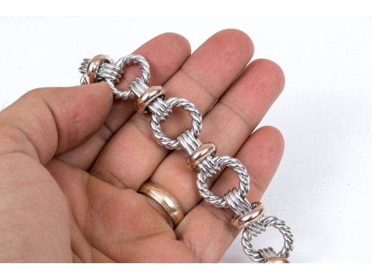 Sterling Silver Twist Link Bracelet