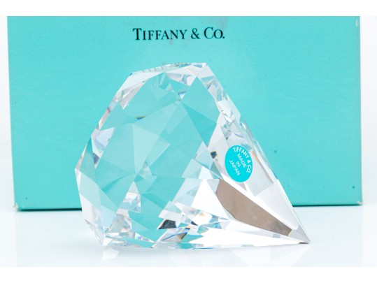Tiffany & Co. Cut Crystal Paperweight, Boxed