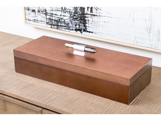 Quality Bronzed Jewelry Box With Quartz Handle