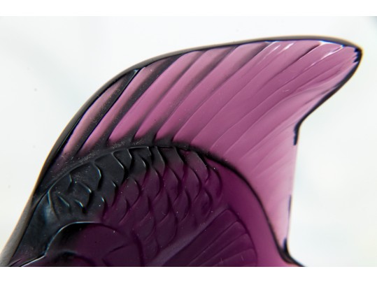 Group Of Three French, Lalique Small  Glass Angel Fish