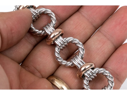 Sterling Silver Twist Link Bracelet