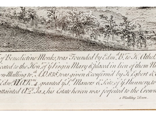 Set Of Three Gilt Framed Restrikes Of Mid 18th Century English Architectural Engravings