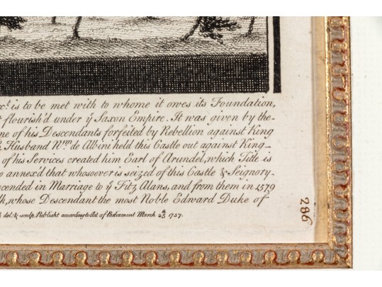 Set Of Three Gilt Framed Restrikes Of Mid 18th Century English Architectural Engravings