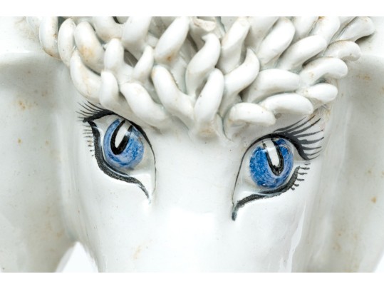 Adorable Large Mid Century Italian Majolica Poodle