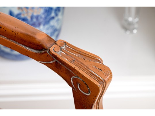 Classic Louis XV Style Fruitwood Fauteuil With Cane Seat And Seat Back