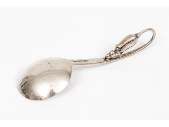 O. Mogensen Sterling Silver Beautiful Ornamental Spoon, 4 3/4