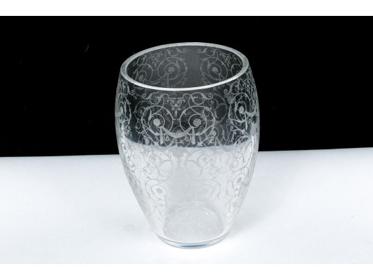 Baccarat Etched Crystal Vase
