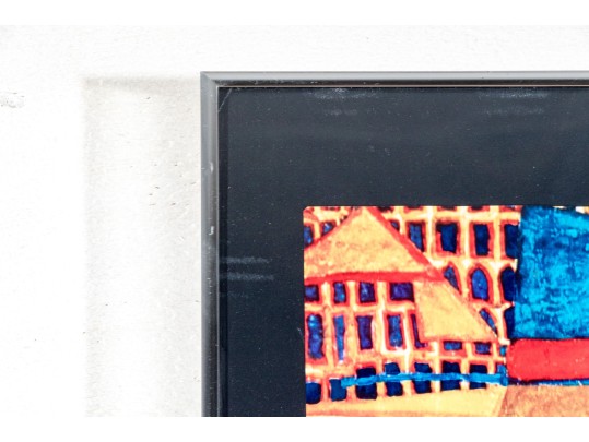 After Friedensreich Hundertwasser (Austria, 1928-2000) 1973 Exhibition Poster, Man Twirling Mustache