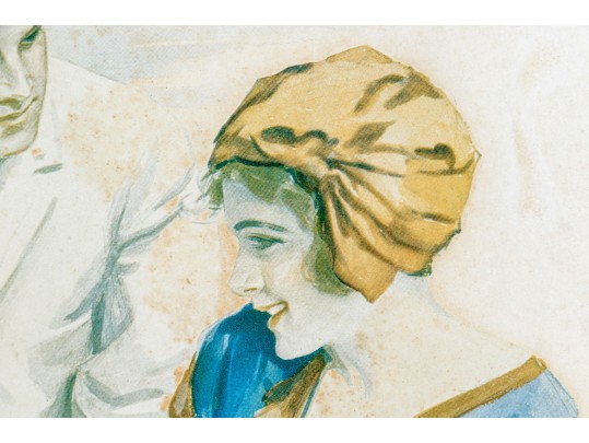 Harrison Fisher (American, 1875-1934) Reproduction Fashion Illustration Print, At The Beach