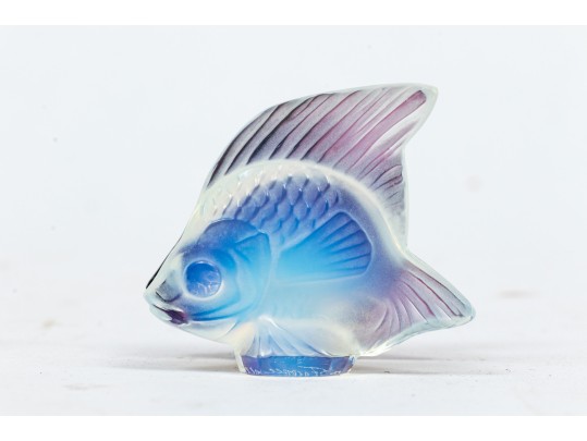 Group Of Three French, Lalique Small  Glass Angel Fish
