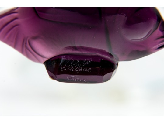 Group Of Three French, Lalique Small  Glass Angel Fish