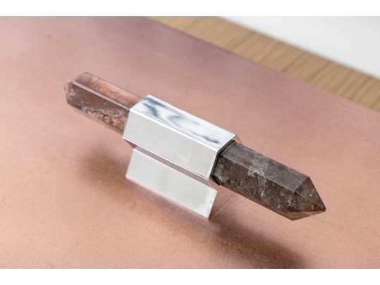 Quality Bronzed Jewelry Box With Quartz Handle