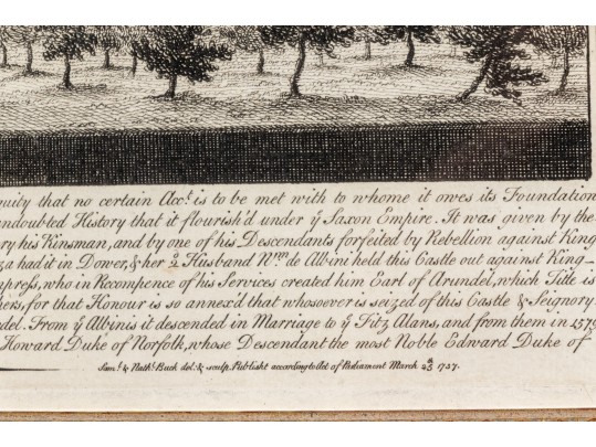 Set Of Three Gilt Framed Restrikes Of Mid 18th Century English Architectural Engravings