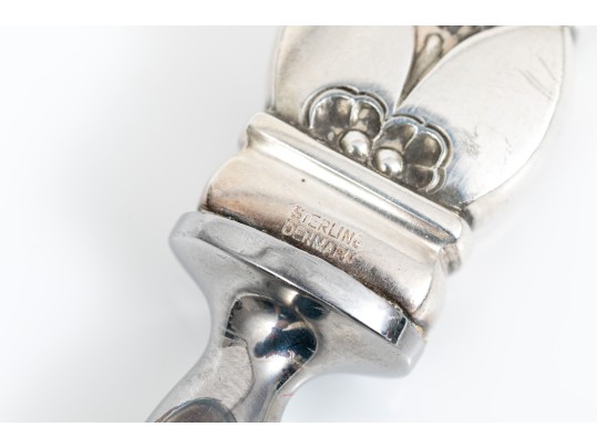 Georg Jensen Sterling Silver And Stainless Steel Fabulous Cactus Cheese Plane