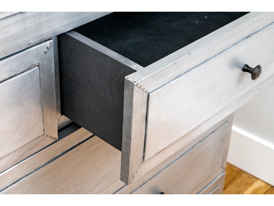 Chic Restoration Hardware Metallic Wrapped Dresser Chest