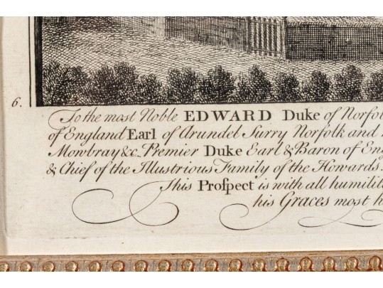 Set Of Three Gilt Framed Restrikes Of Mid 18th Century English Architectural Engravings