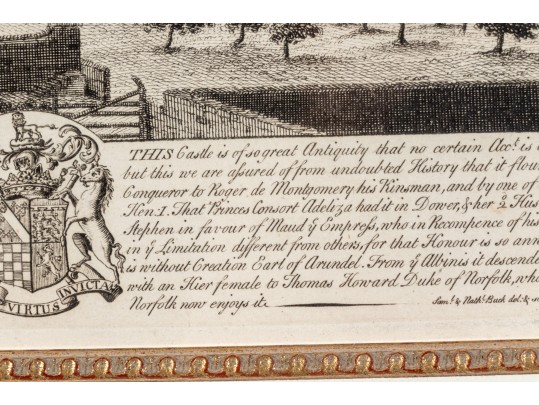 Set Of Three Gilt Framed Restrikes Of Mid 18th Century English Architectural Engravings