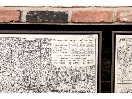 Set Of Three Restoration Hardware Decorative Pair Of Map Print On Canvas