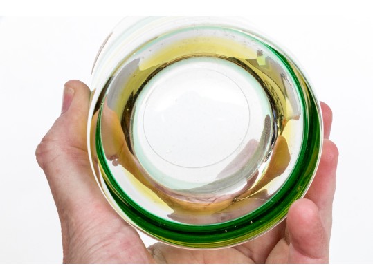 Set Of Six Vintage Italian Artisan Double Old Fashioned Glasses