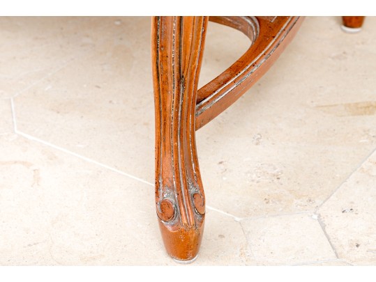 Classic Louis XV Style Fruitwood Fauteuil With Cane Seat And Seat Back