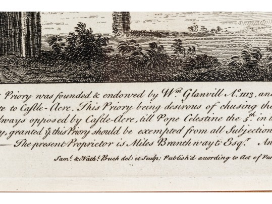 Set Of Three Gilt Framed Restrikes Of Mid 18th Century English Architectural Engravings