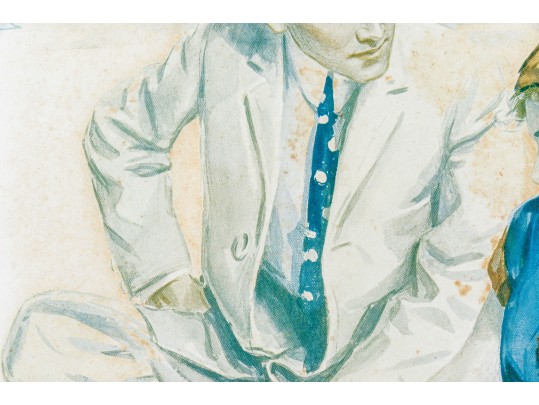 Harrison Fisher (American, 1875-1934) Reproduction Fashion Illustration Print, At The Beach