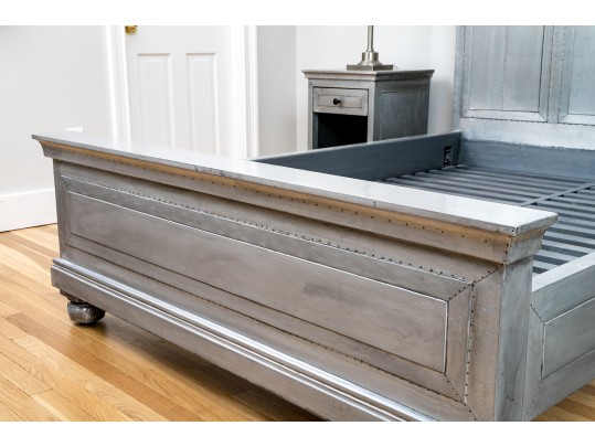 Chic Restoration Hardware Metal Wrapped Full Sized Bed Frame