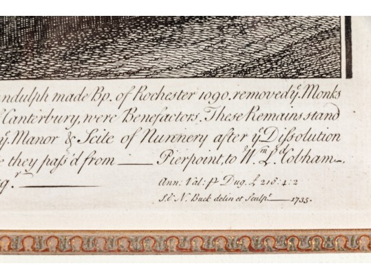 Set Of Three Gilt Framed Restrikes Of Mid 18th Century English Architectural Engravings