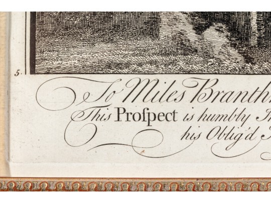 Set Of Three Gilt Framed Restrikes Of Mid 18th Century English Architectural Engravings