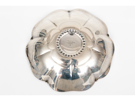 Tiffany & Co. Sterling Silver Striking Vintage Flower Motif Bon Bon Bowl, Circa 1941