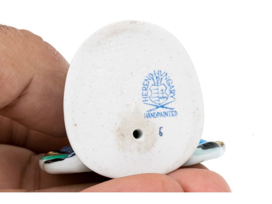 Herend Small Blue Fishnet Peacock Figure