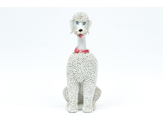 Adorable Large Mid Century Italian Majolica Poodle