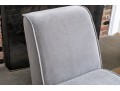 Chic Pair Of Restoration Hardware Gray Velvet Slipper Chairs