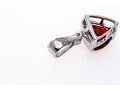14k White Gold Trillion Garnet And Diamond Pendant