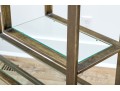 Vintage Mid-Century Modern Brass And Glass Display Etagere