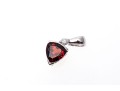 14k White Gold Trillion Garnet And Diamond Pendant