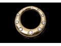 14k Yellow Gold Contemporary Diamond Circle Pendant