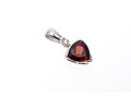 14k White Gold Trillion Garnet And Diamond Pendant