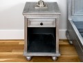 Chic Pair Of Restoration Hardware Metallic Wrapped End Tables