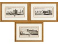 Set Of Three Gilt Framed Restrikes Of Mid 18th Century English Architectural Engravings