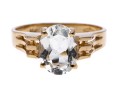 Chic Textural 14k Yellow Gold Aquamarine Ring, Size 5.75