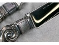 Geoerg Jensen Sterling Silver Mounted Carving Set- Large Scroll Saga 22