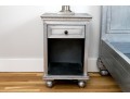 Chic Pair Of Restoration Hardware Metallic Wrapped End Tables