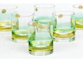 Set Of Six Vintage Italian Artisan Double Old Fashioned Glasses