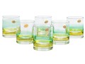 Set Of Six Vintage Italian Artisan Double Old Fashioned Glasses