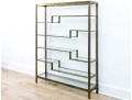Vintage Mid-Century Modern Brass And Glass Display Etagere