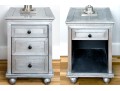 Chic Pair Of Restoration Hardware Metallic Wrapped End Tables