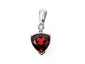 14k White Gold Trillion Garnet And Diamond Pendant