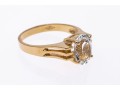 Chic Textural 14k Yellow Gold Aquamarine Ring, Size 5.75